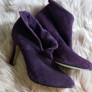 Purple suede bootie